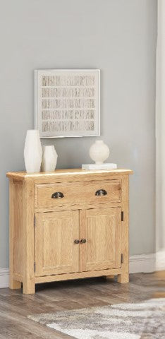 Lugano Oak Compact Sideboard 1 Draw 2 Door