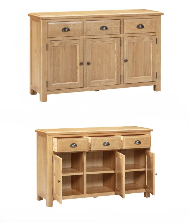 Lugano Oak 3 Door Sideboard