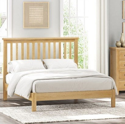 Lugano Oak 4'6 Slatted Bed