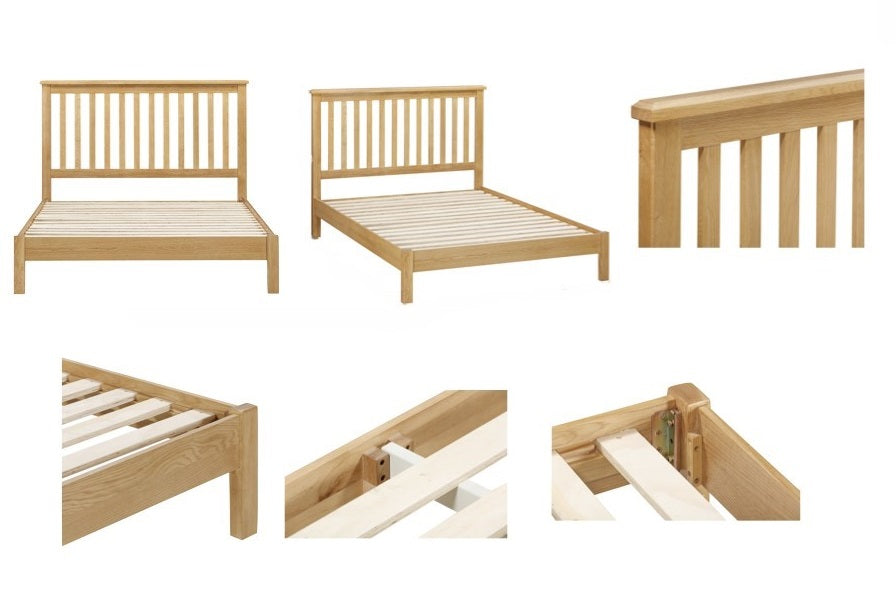 Lugano Oak 5' Slatted Bed