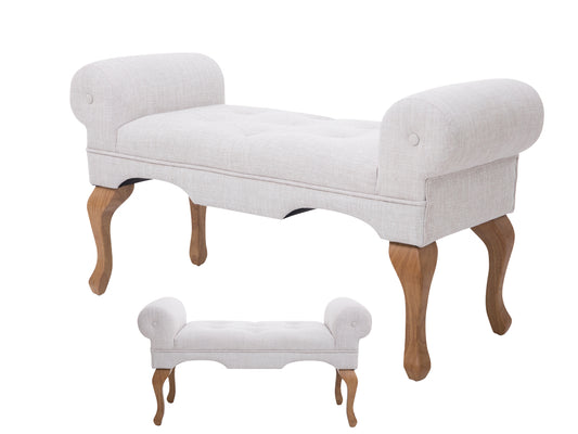 Laura Boudoir Bench - Beige