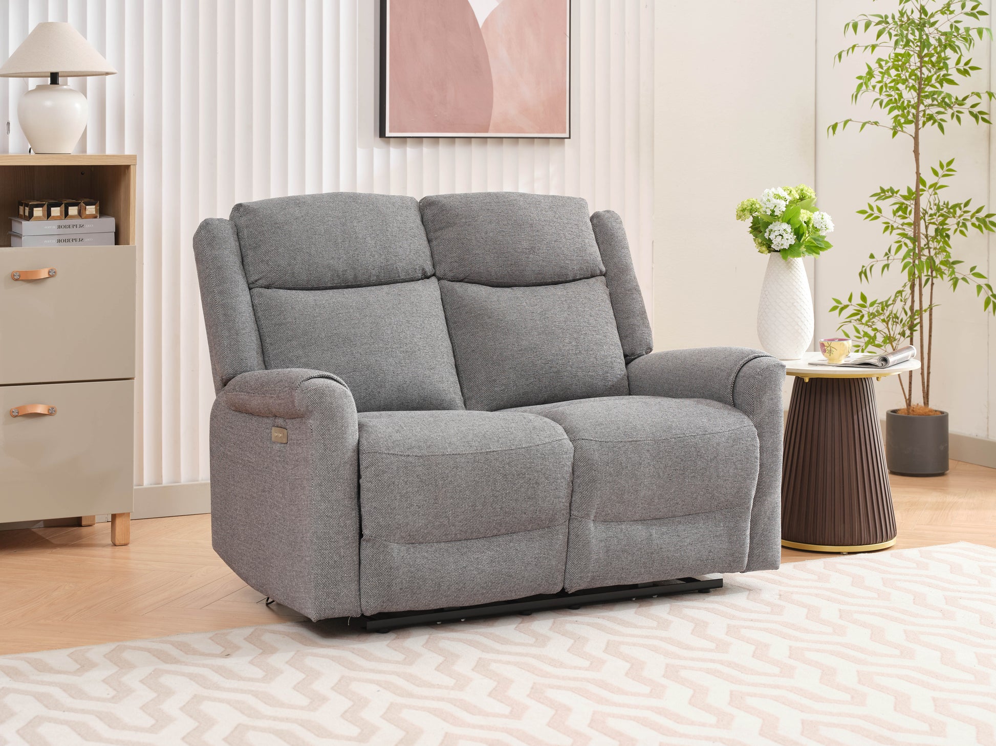 Lexus Fabric Electric Reclining 3+2 Sofa Suite - Grey