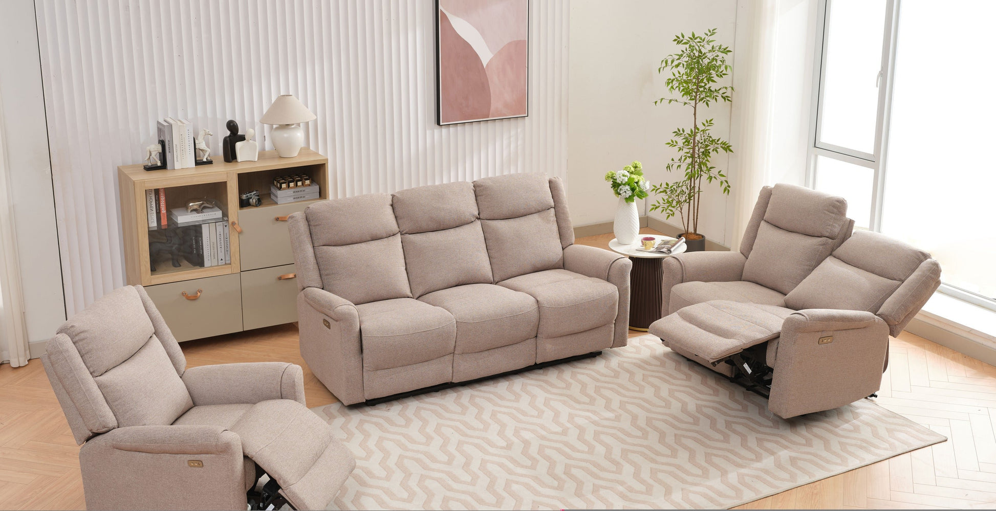 Lexus Fabric Electric Chair - Taupe