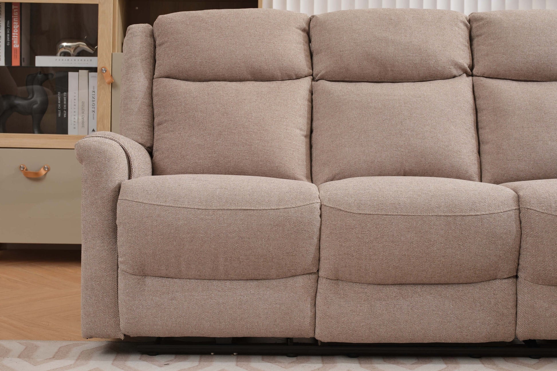 Lexus 3 Seater Electric Reclining Fabric Sofa - Taupe