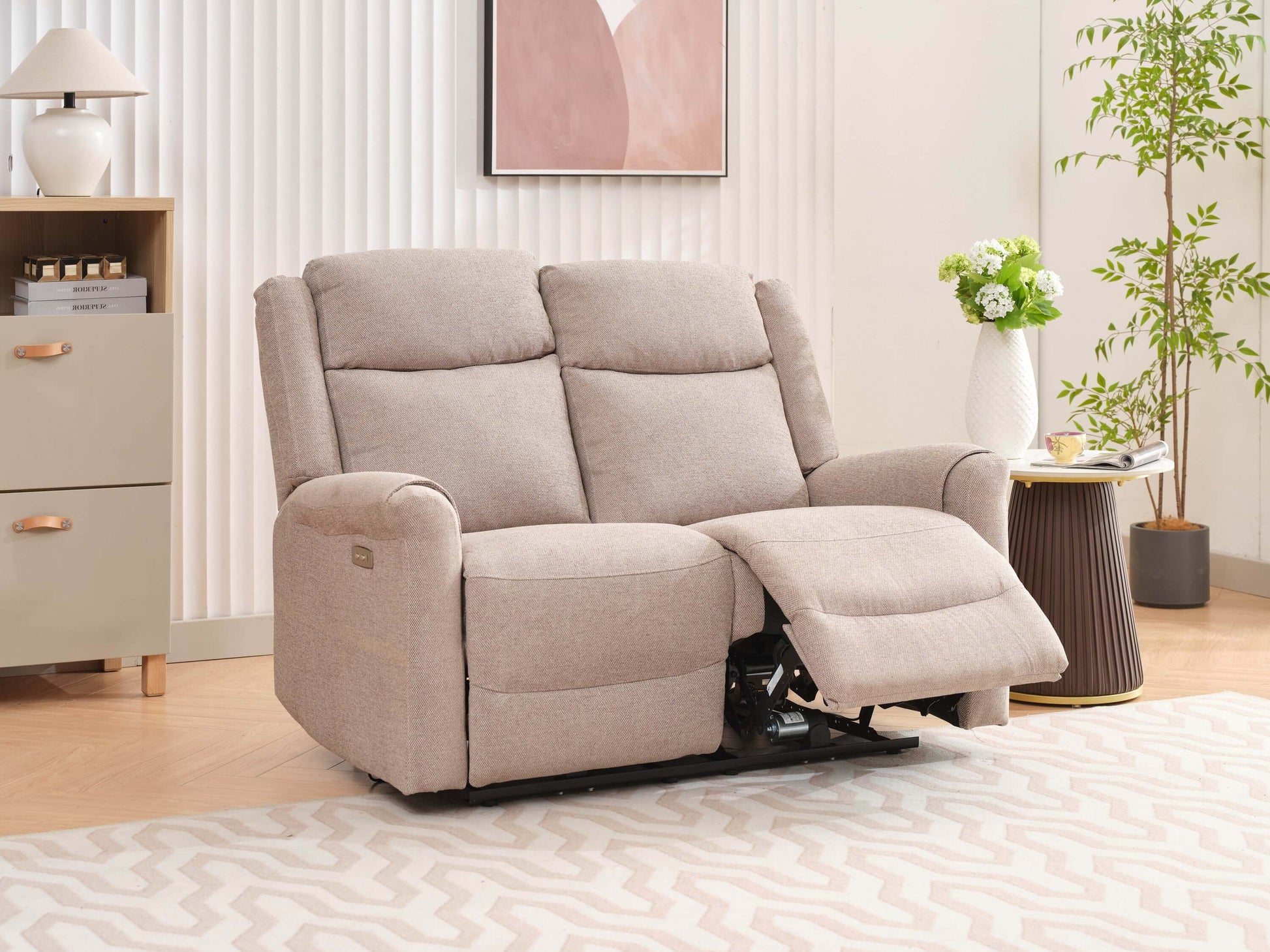 Lexus Fabric Electric Reclining 3+2 Sofa Suite - Taupe