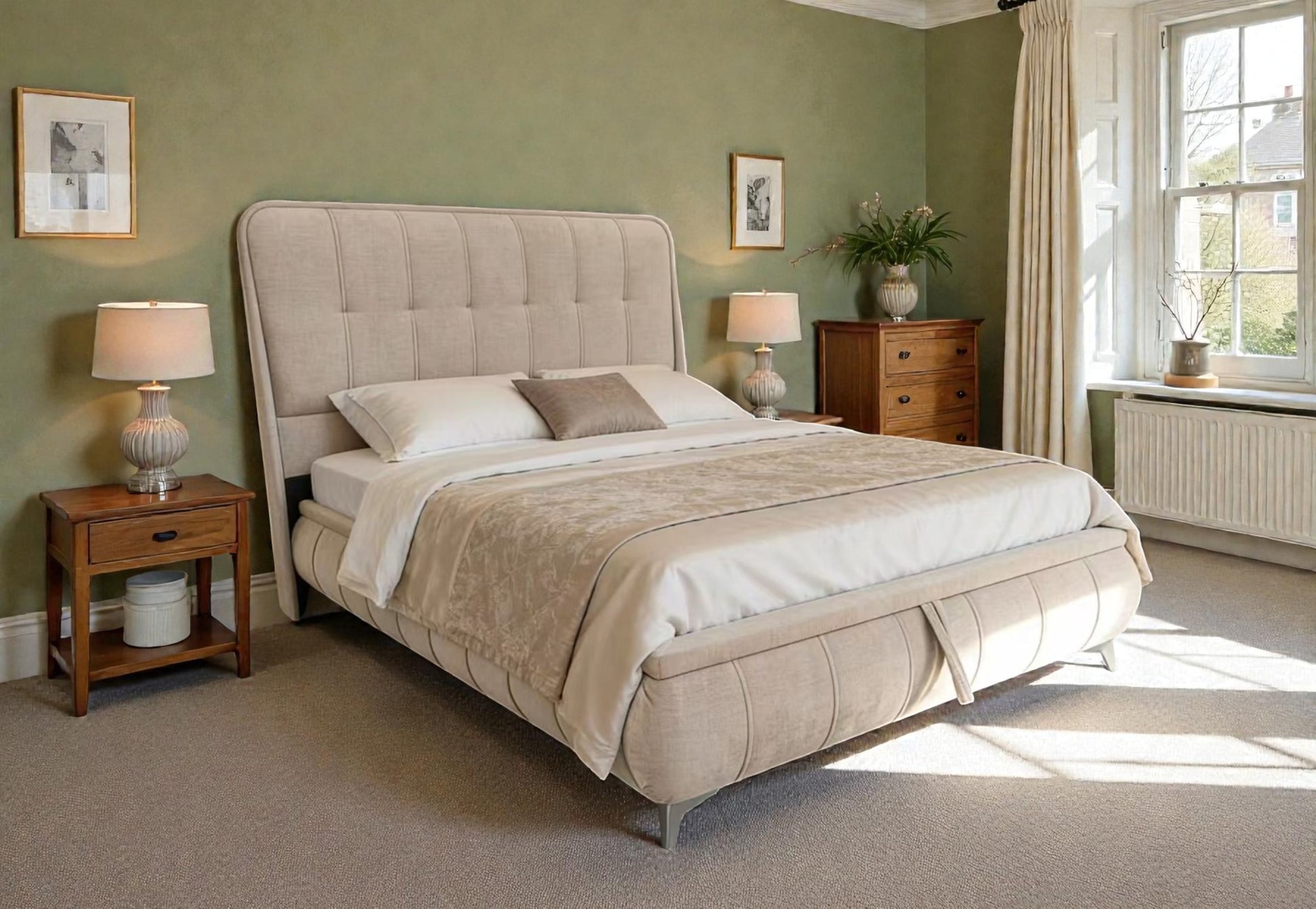 Limerick Gas-Lift Storage Bed - Beige