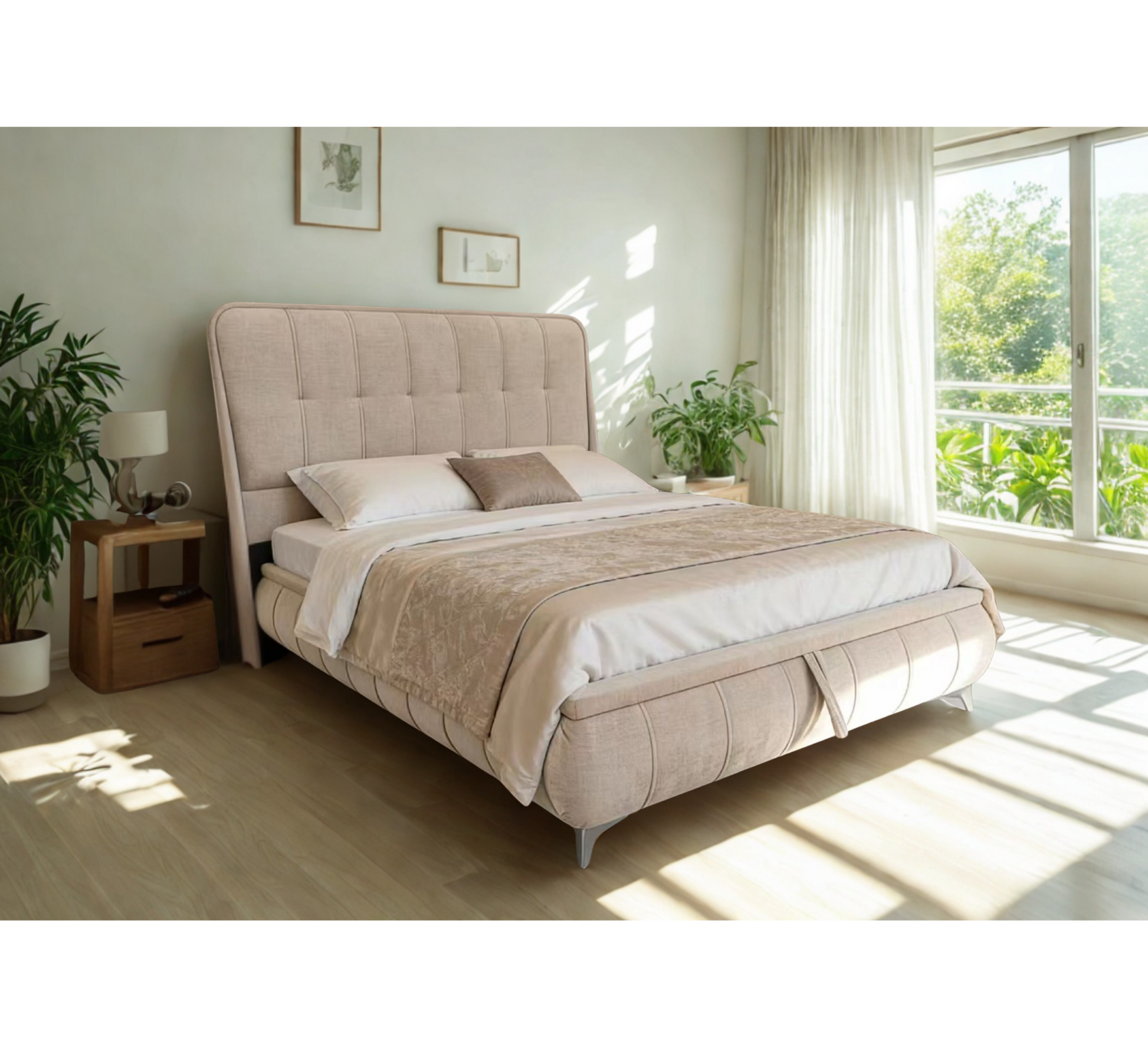 Limerick Gas-Lift Storage Bed - Beige