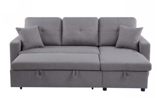 Lincoln Interchangeable Corner Sofa Bed - Grey