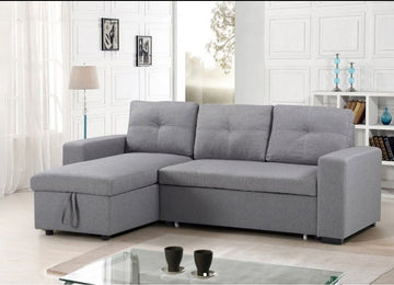 Lincoln Interchangeable Corner Sofa Bed - Grey