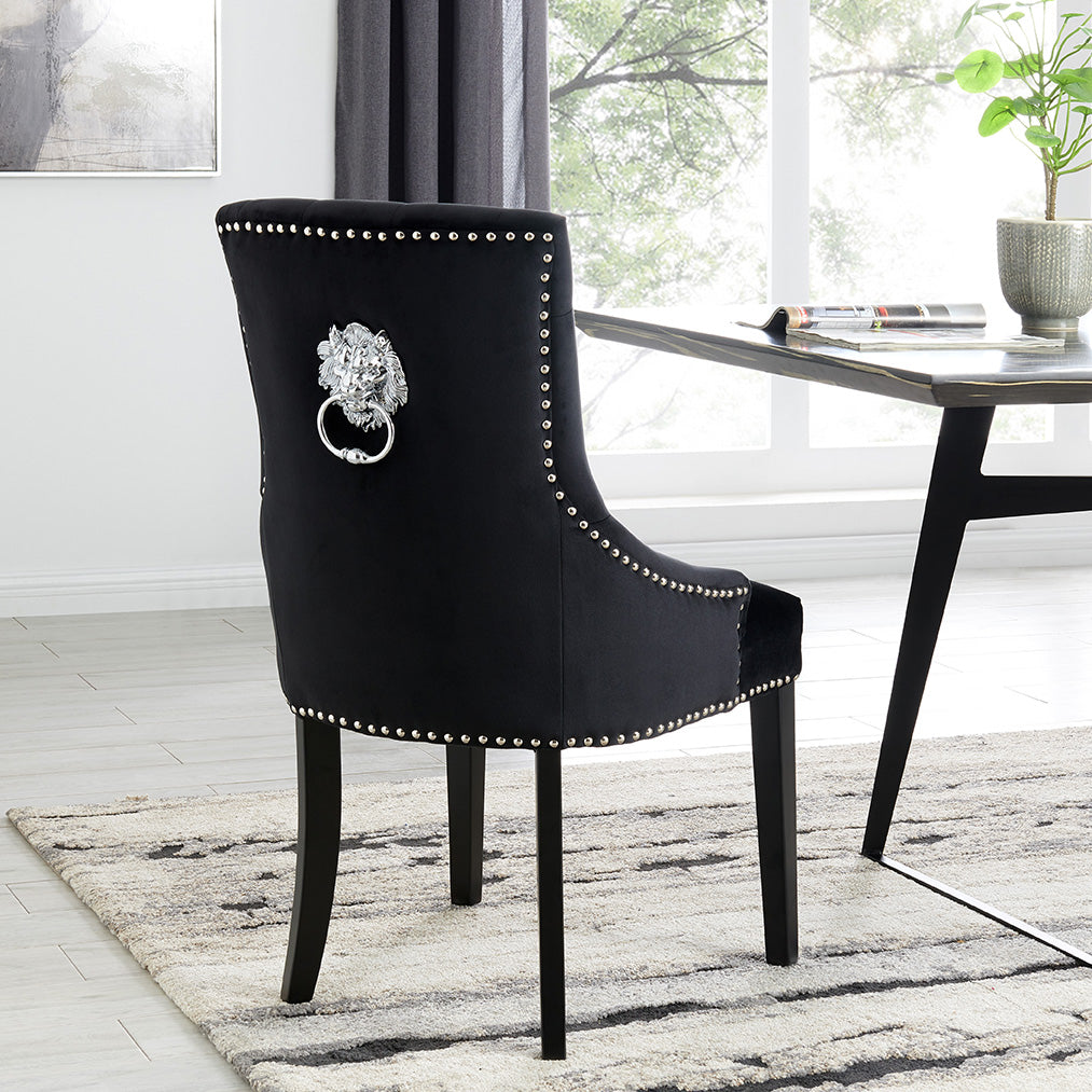 Lion Dining Chair set of 2 Black