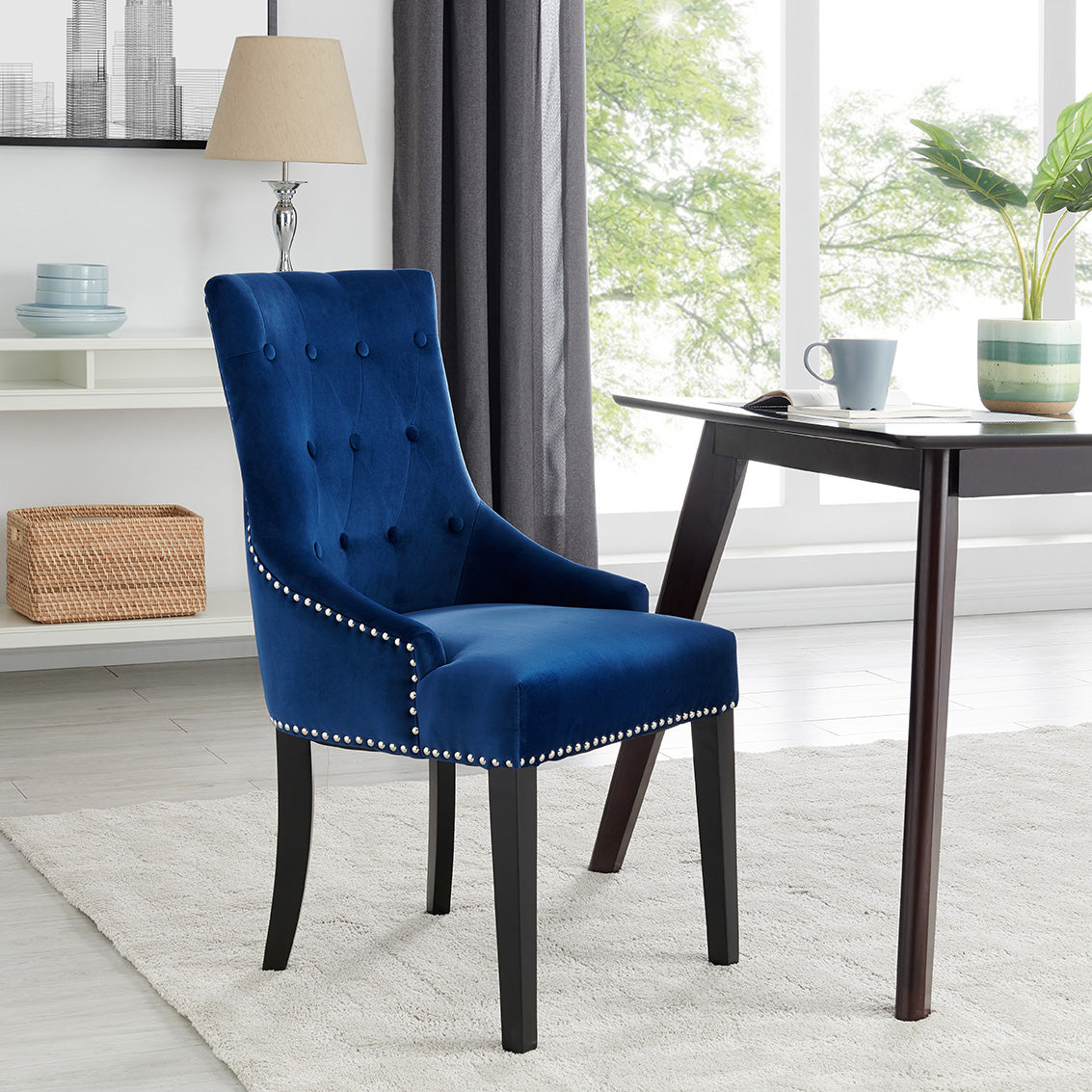 Lion Dining Chair set of 2 Royal Blue