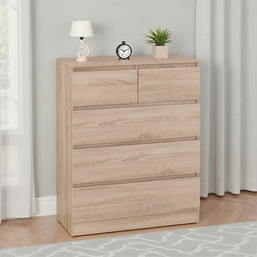 Malvern 3+2 Drawer Chest – Sonoma Oak Effect