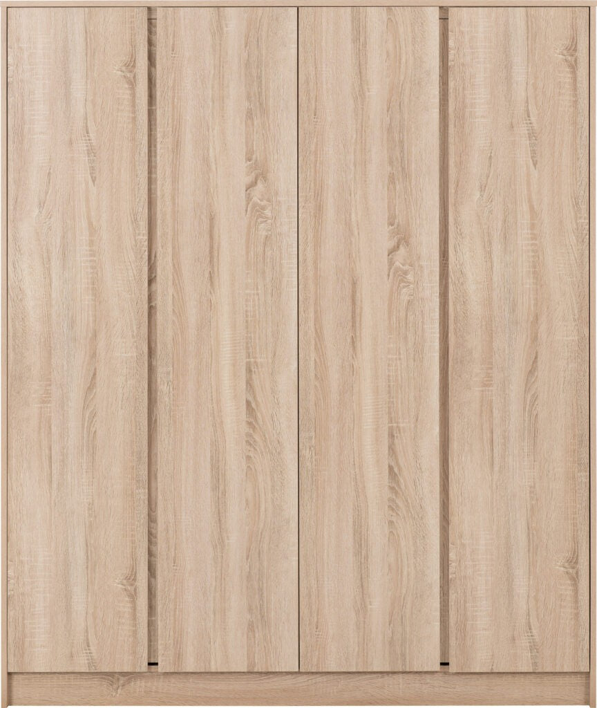 Wooden wardrobe with a light brown finish