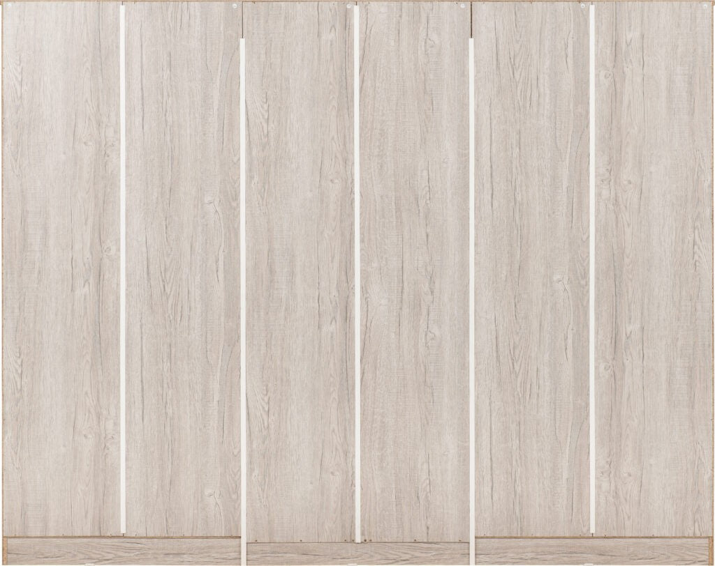 Malvern 6 Door 2 Drawer Wardrobe - Urban Snow