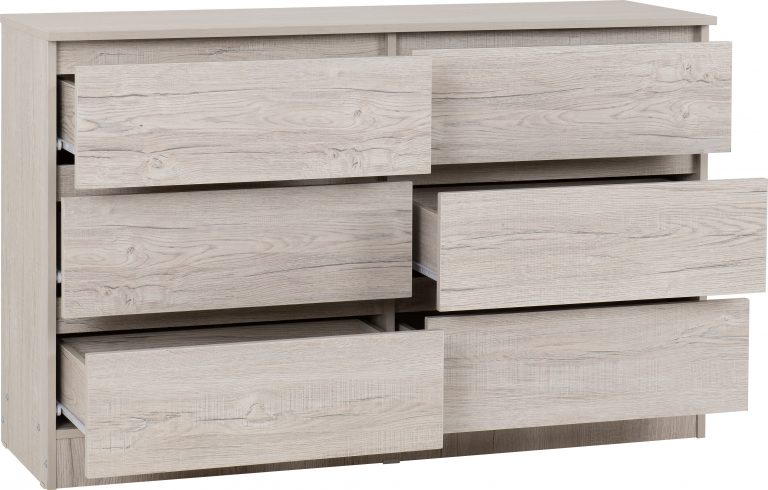 Malvern 6 Drawer Chest - Urban Snow