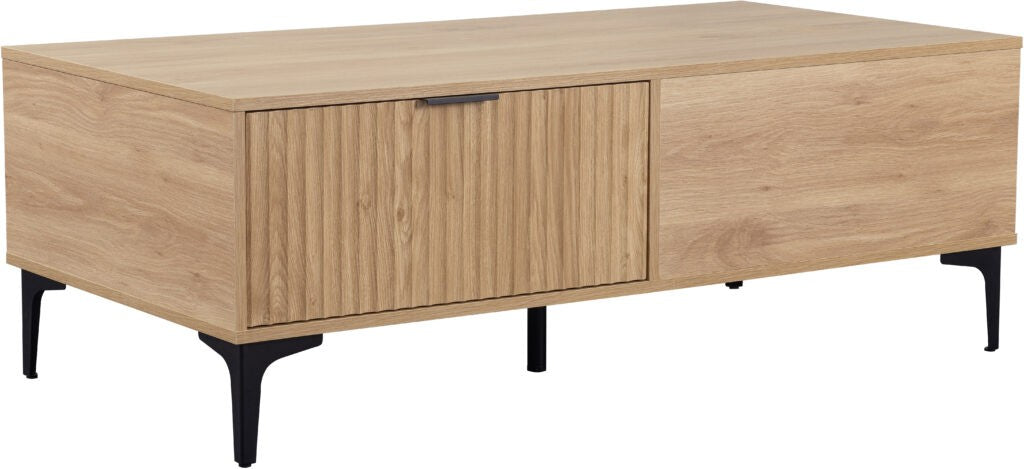 Miami 2 Drawer Coffee Table - Oak Effect/Black