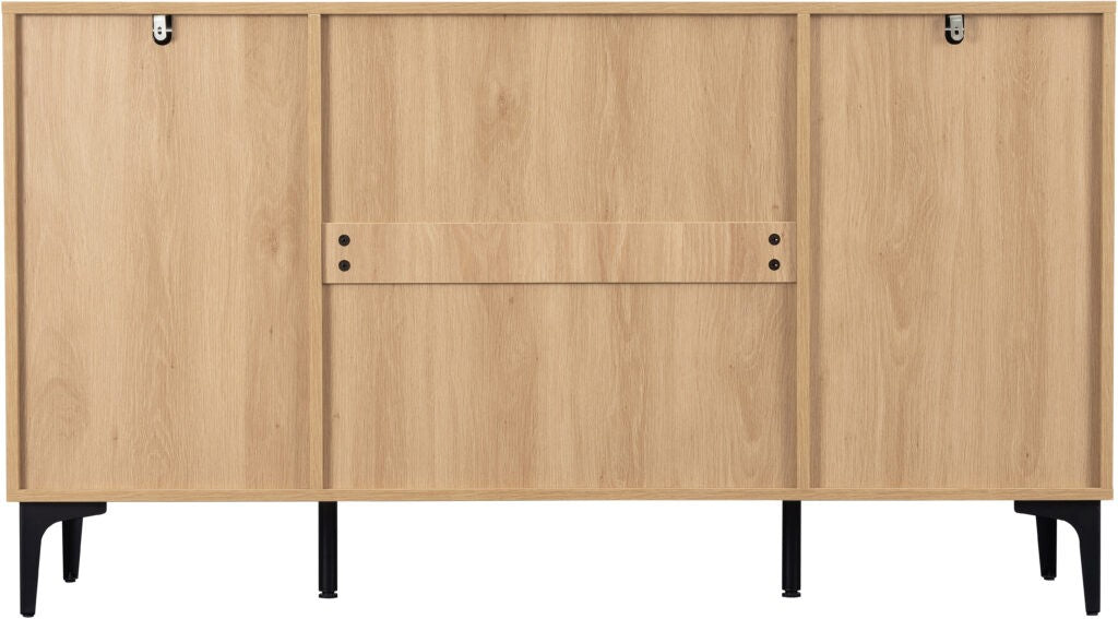 Miami 2 Door 3 Drawer Sideboard - Oak Effect/Black