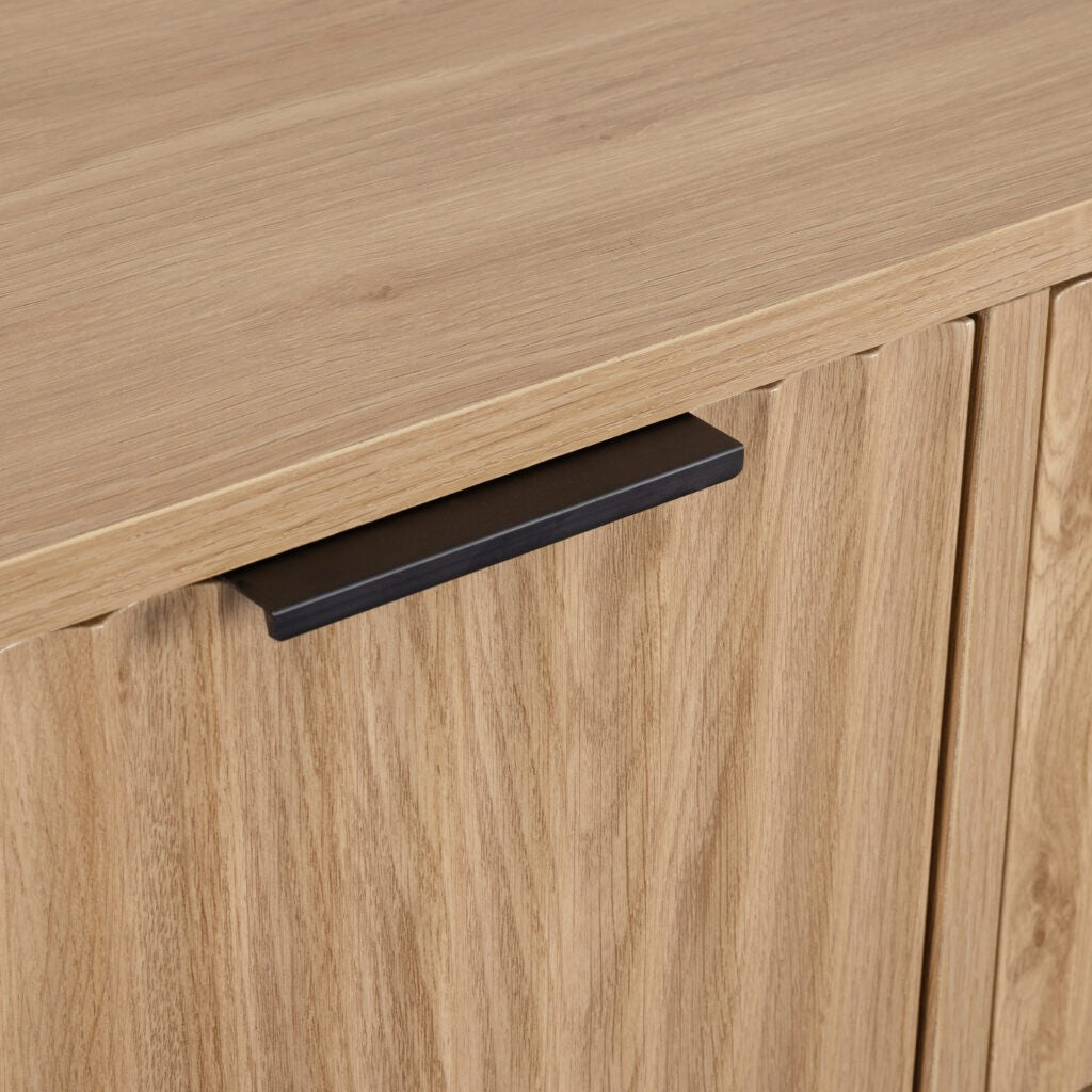 Miami 2 Door 3 Drawer Sideboard - Oak Effect/Black