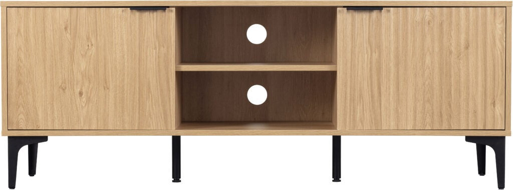 Miami 2 Door TV Unit - Oak Effect/Black