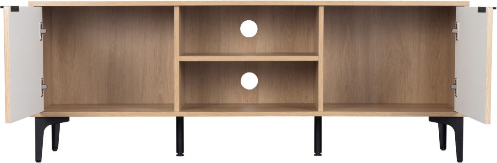 Miami 2 Door TV Unit - Oak Effect/Black