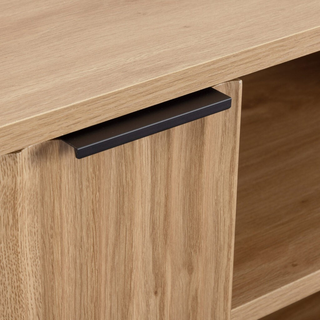 Miami 2 Door TV Unit - Oak Effect/Black