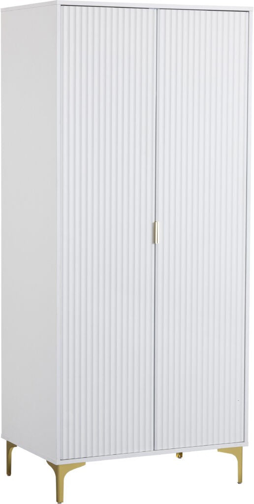 Miami 2 Door Wardrobe - White/Gold