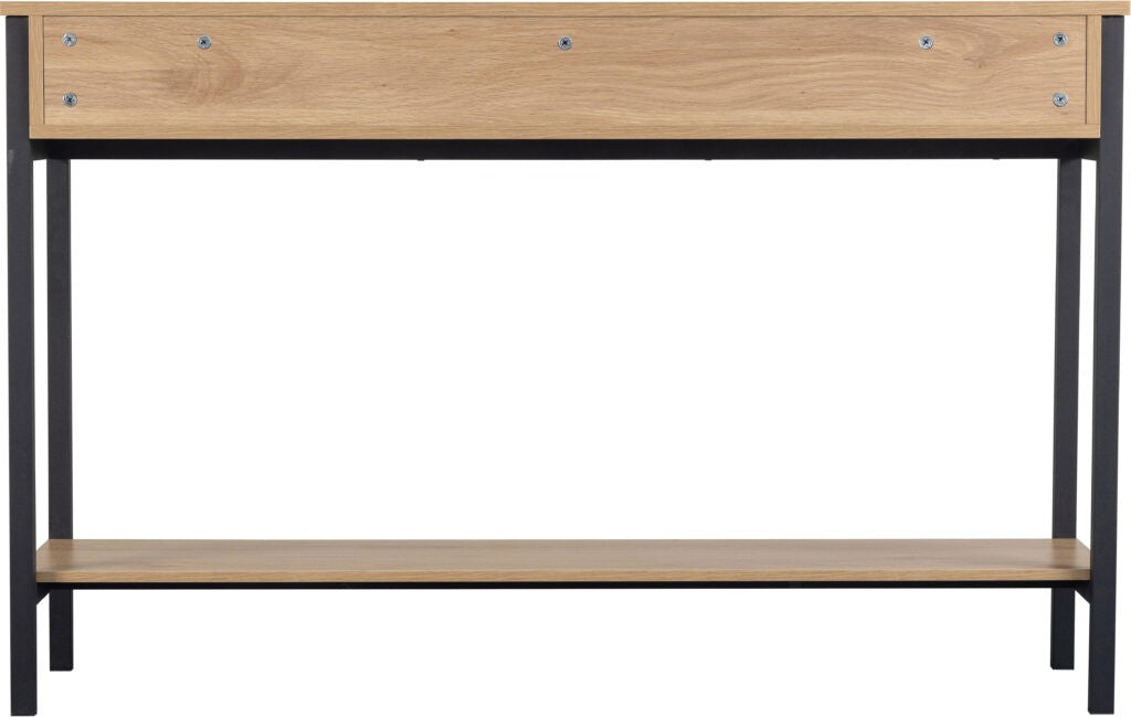 Miami 2 Drawer Console Table - Oak Effect/Black