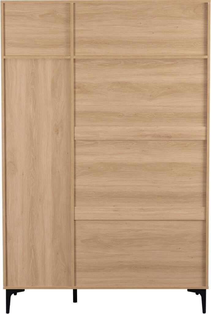 Miami 3 Door Wardrobe - Oak Effect/Black