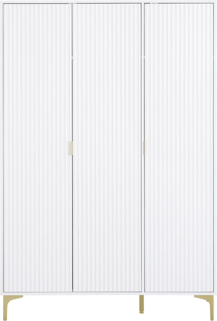 Miami 3 Door Wardrobe - White/Gold