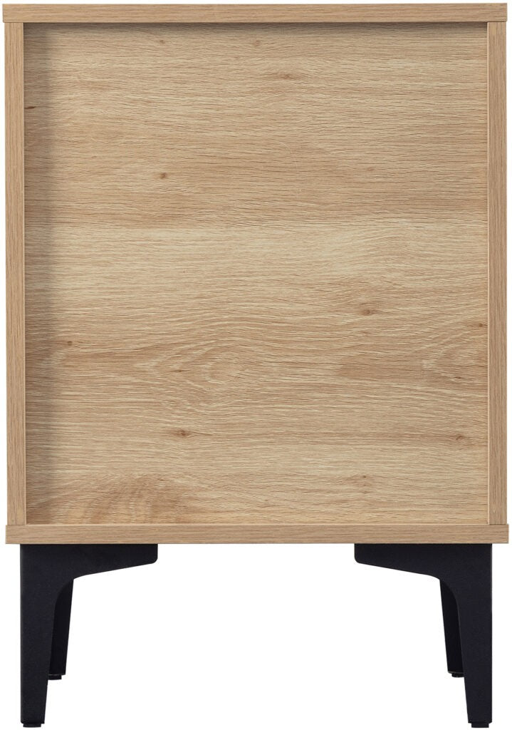 Miami 3 Drawer Bedside - Oak Effect/Black