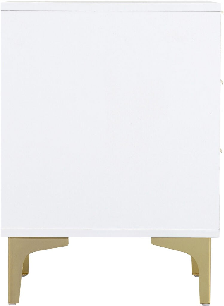 Miami 3 Drawer Bedside - White/Gold