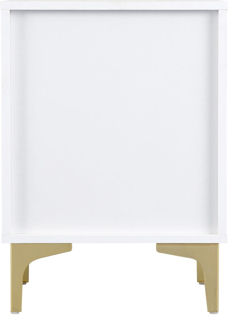 Miami 3 Drawer Bedside - White/Gold