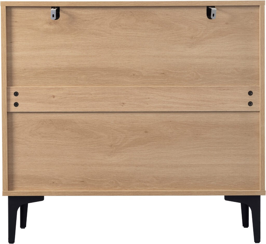 Miami 3 Drawer Chest - Oak Effect/Black