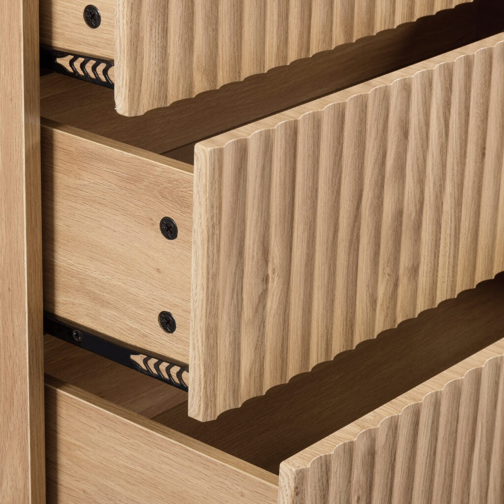Miami 3 Drawer Chest - Oak Effect/Black