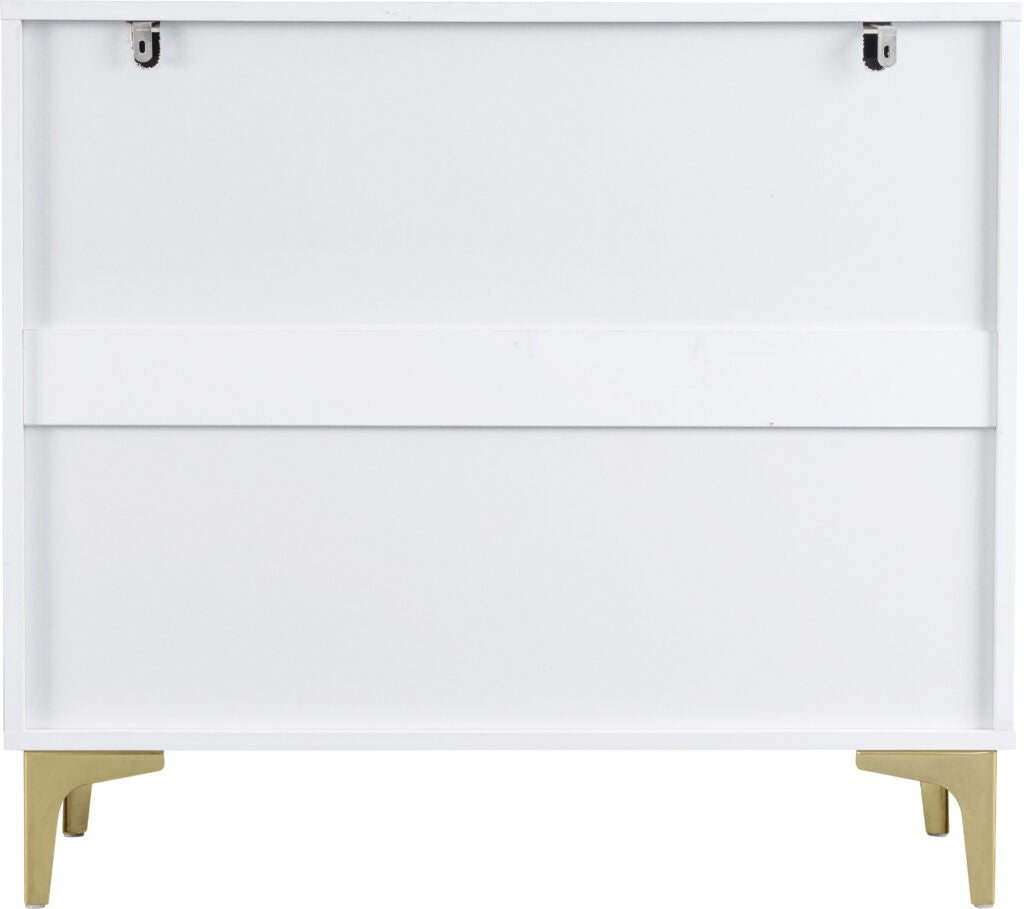 Miami 3 Drawer Chest - White/Gold