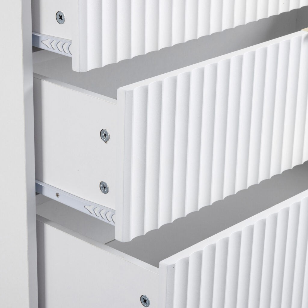 Miami 3 Drawer Chest - White/Gold