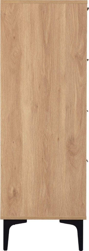 Miami 3+2 Drawer Chest - Oak Effect/Black