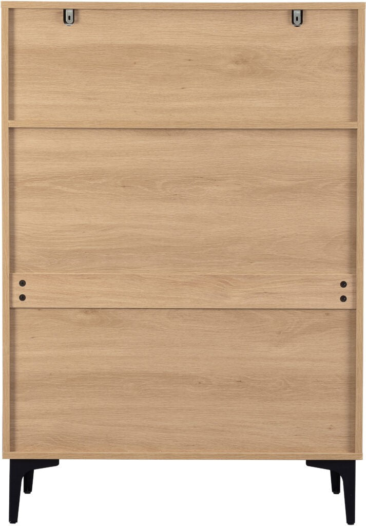 Miami 3+2 Drawer Chest - Oak Effect/Black