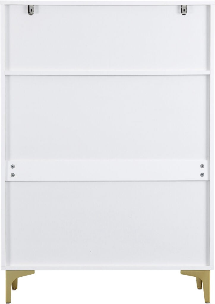Miami 3+2 Drawer Chest - White/Gold