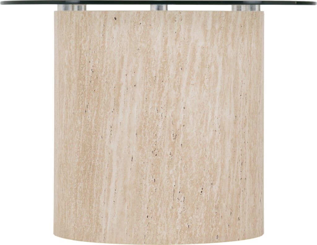 Modena Coffee Table - Clear Glass/Cream Marble Effect