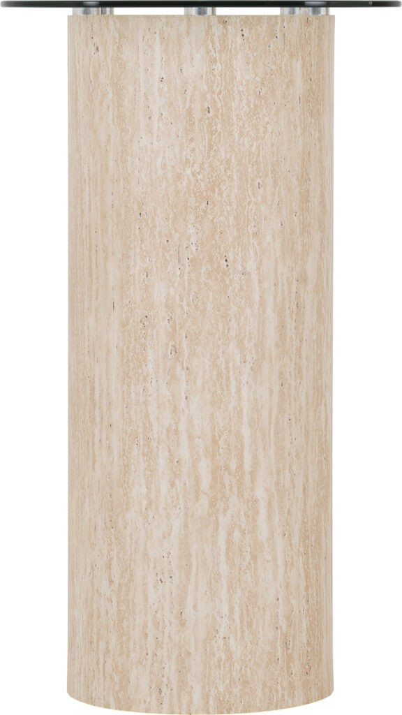 Modena Console Table - Clear Glass/Cream Marble Effect