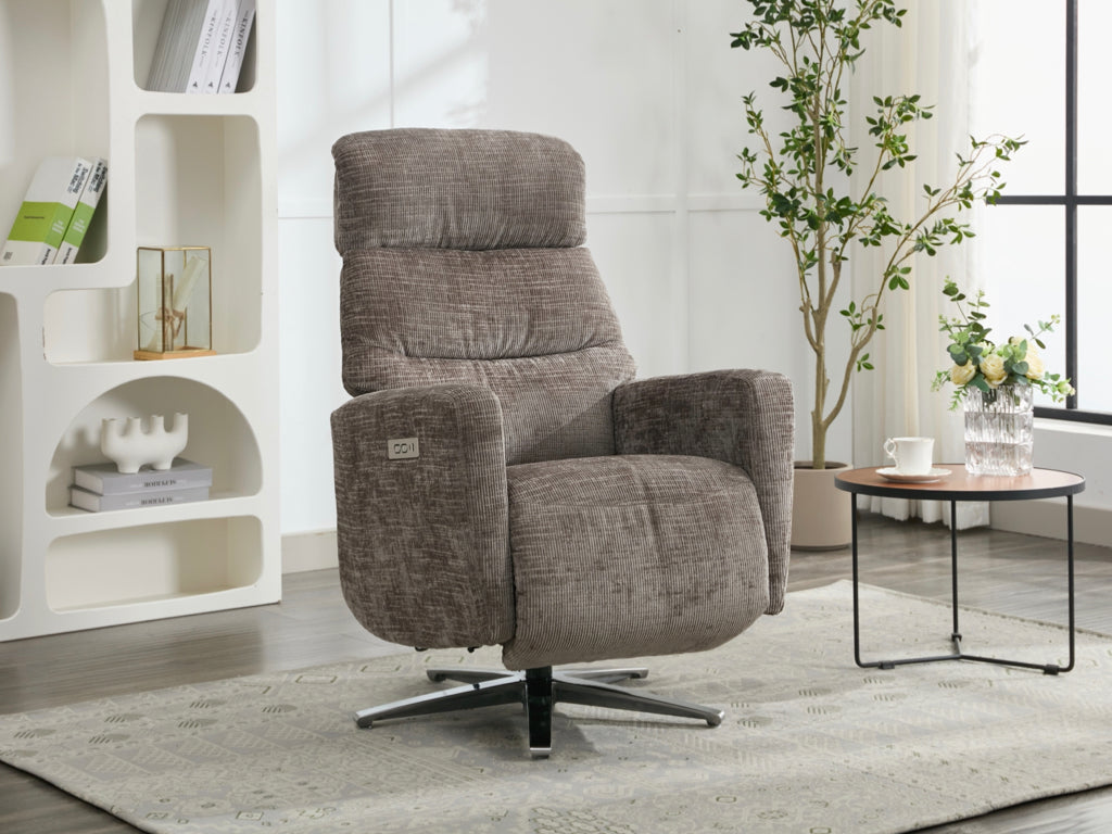 Monique Electric Recliner Armchair - Stone