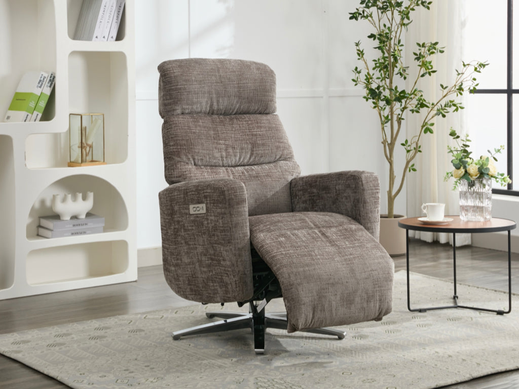 Monique Electric Recliner Armchair - Stone