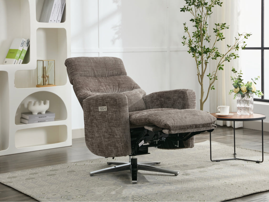 Monique Electric Recliner Armchair - Stone