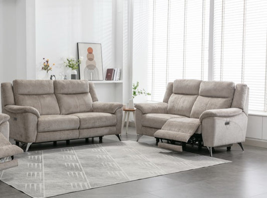 Monroe 3+2 Electric Recliner Sofa Suite - Fossil