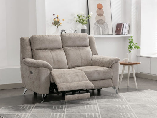 Monroe Electric 2 Seater Recliner Sofa - Fossil