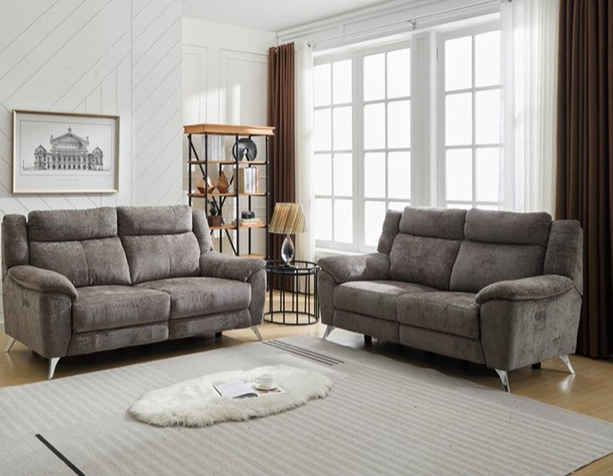 Monroe 3+2 Electric Recliner Sofa Suite - Stone