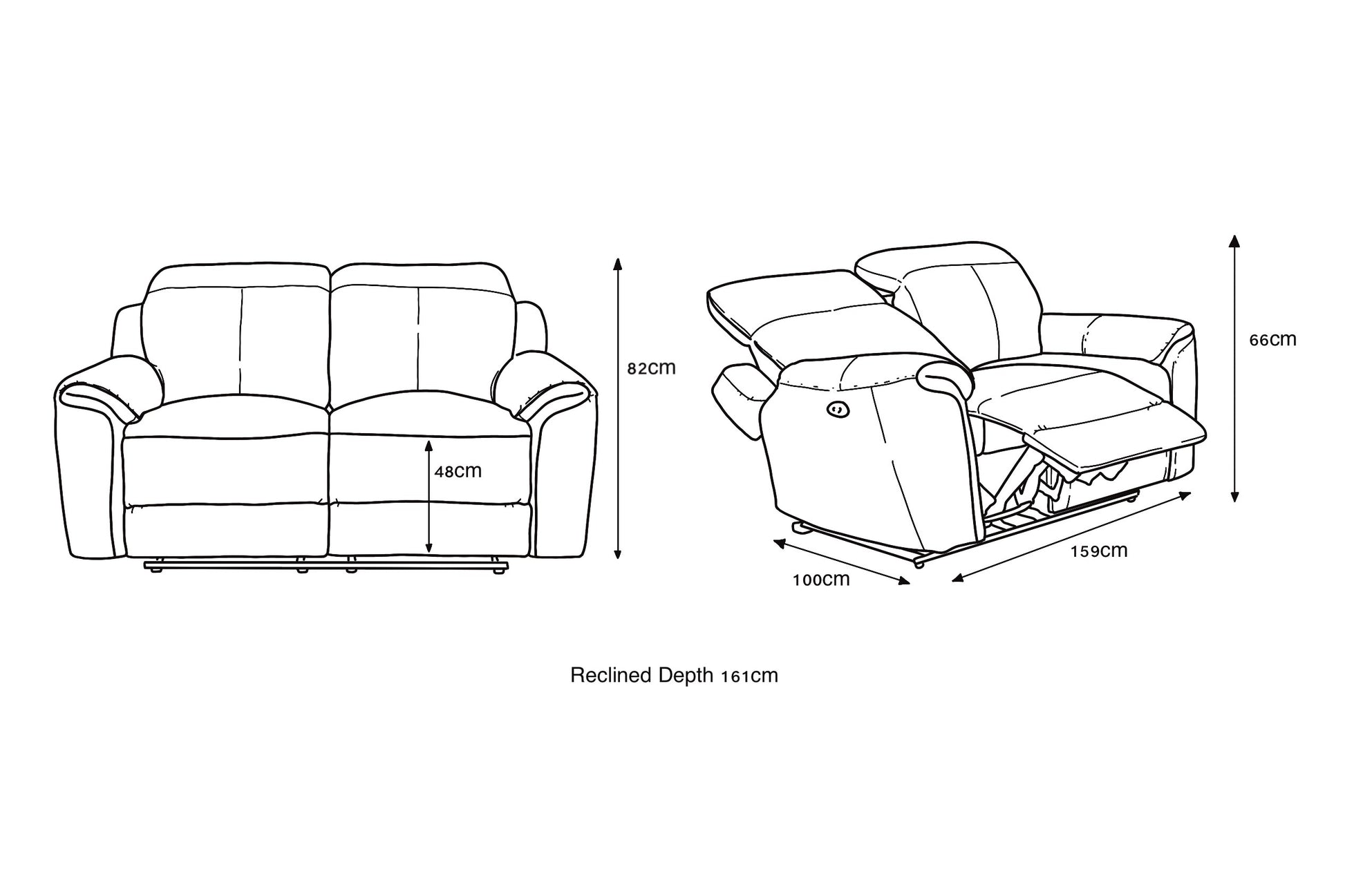 Madrid Electric Recliner Sofa - Charcoal