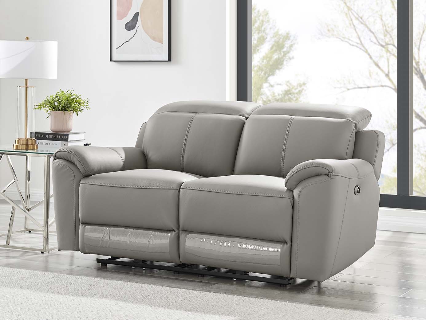 Madrid Electric Recliner Sofa - Charcoal