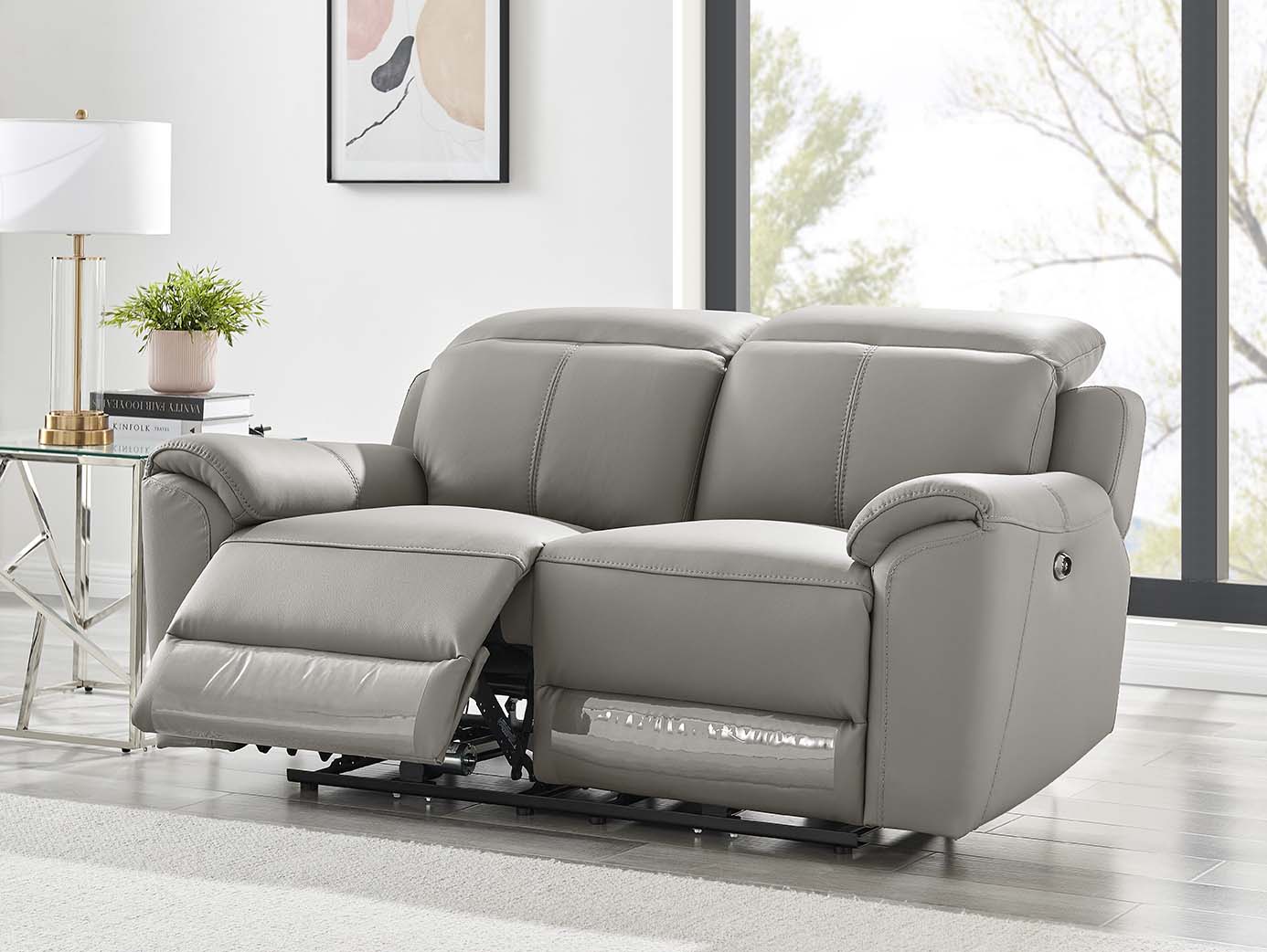 Madrid Electric Recliner Sofa - Charcoal